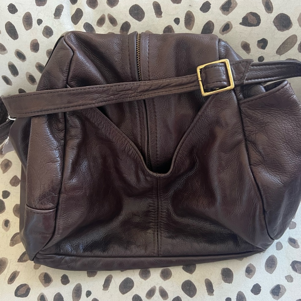 Chic Dark Brown Leather Hobo Bag